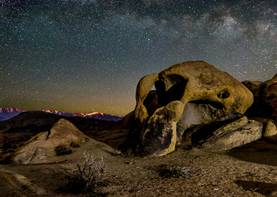 Milky Way over Cyclops Arch, Alabama Hills