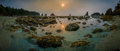 Hazy & Smokey Shi Shi Beach Sunset
