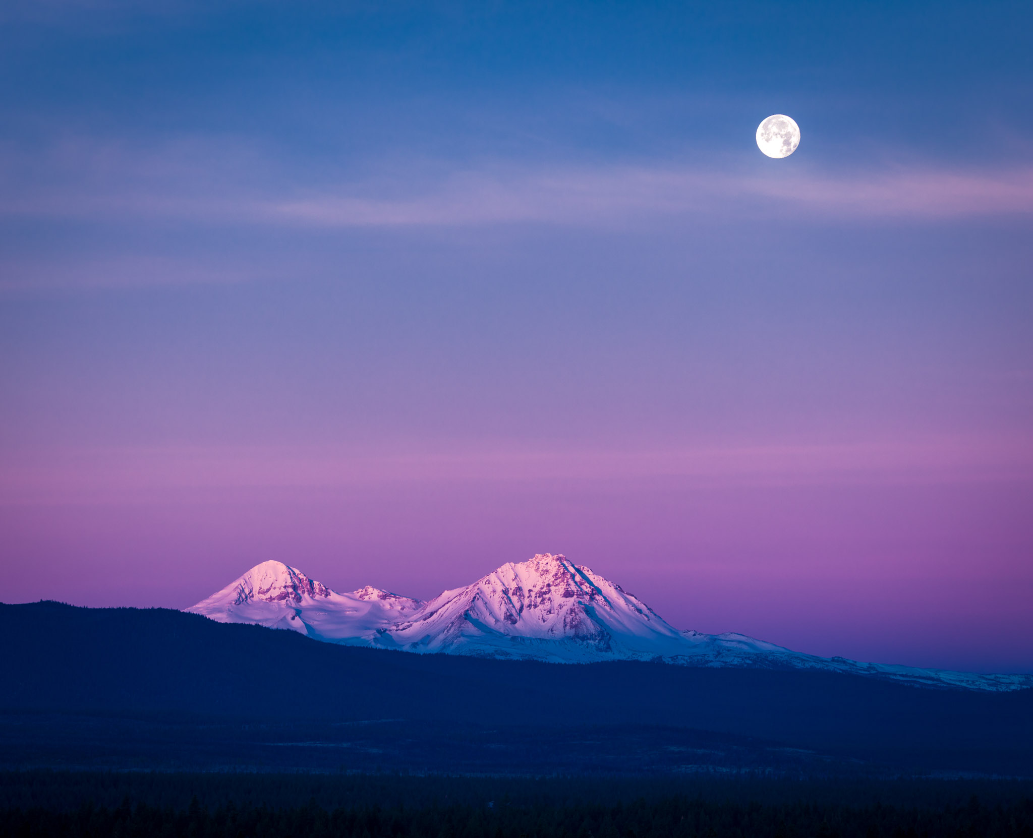 Super Moonset from Awbrey Butte, Bend OR