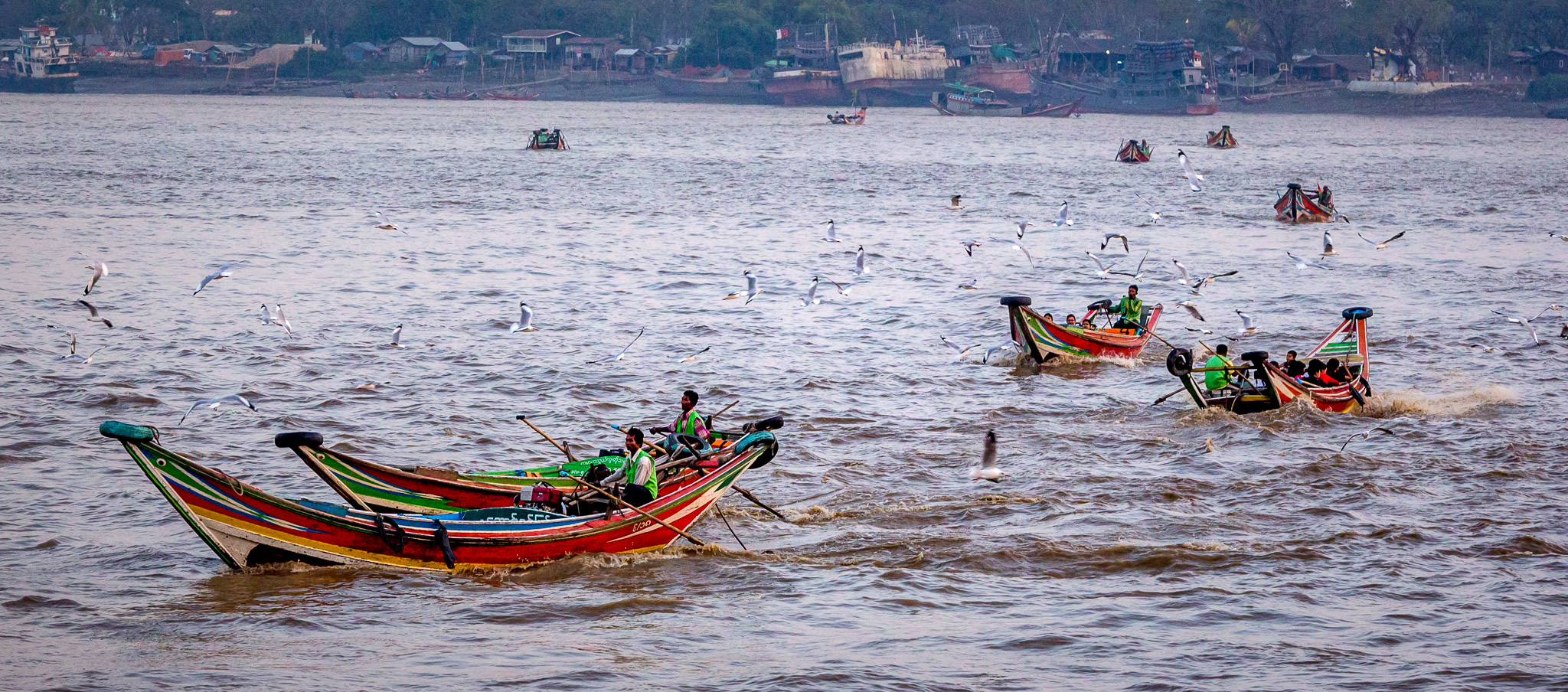 Yangon River taxis