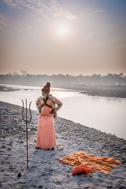 Yogi along the sacred Ganges River
