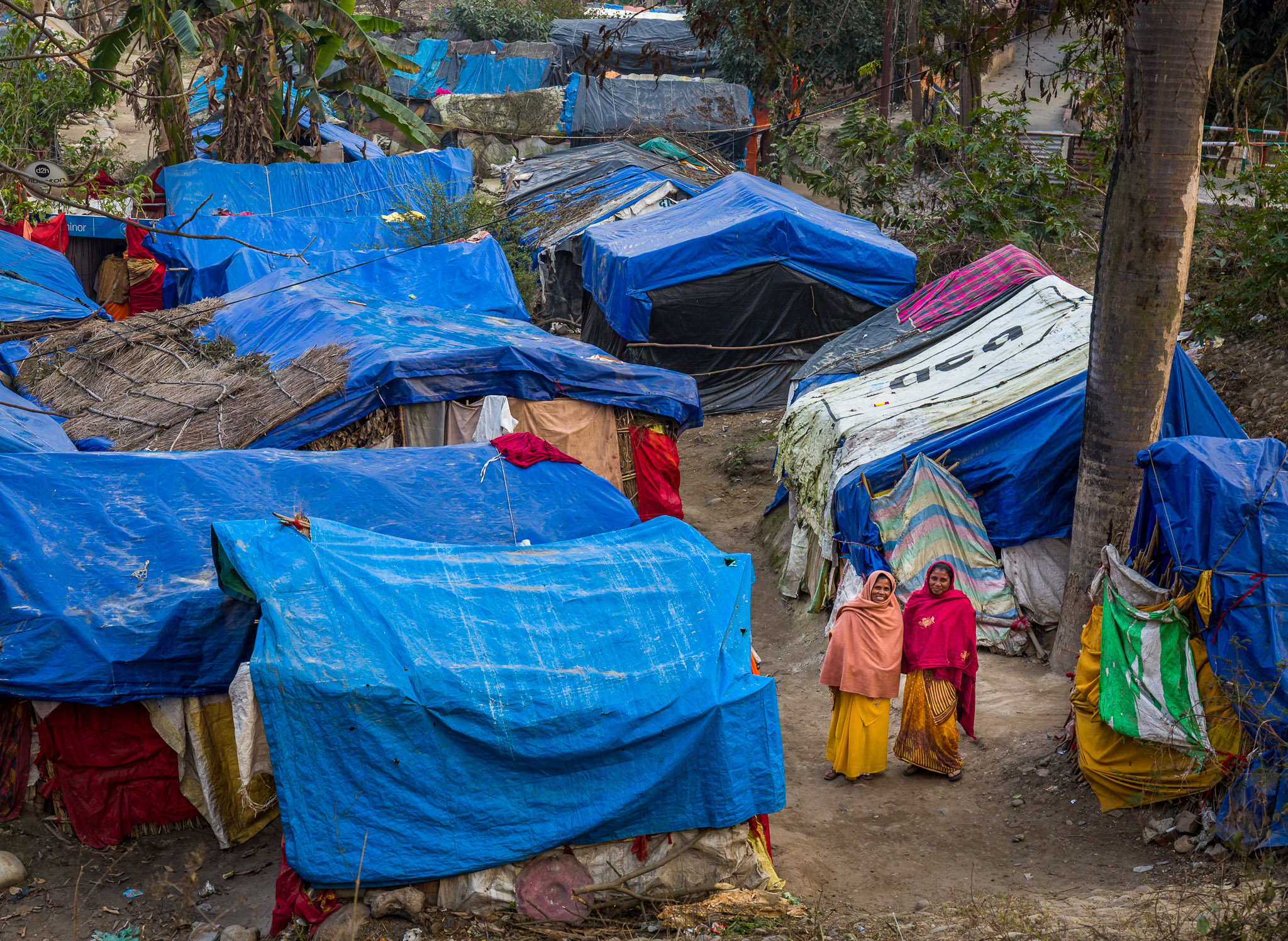 Semi-permanent Sadhu camp along the Ganges