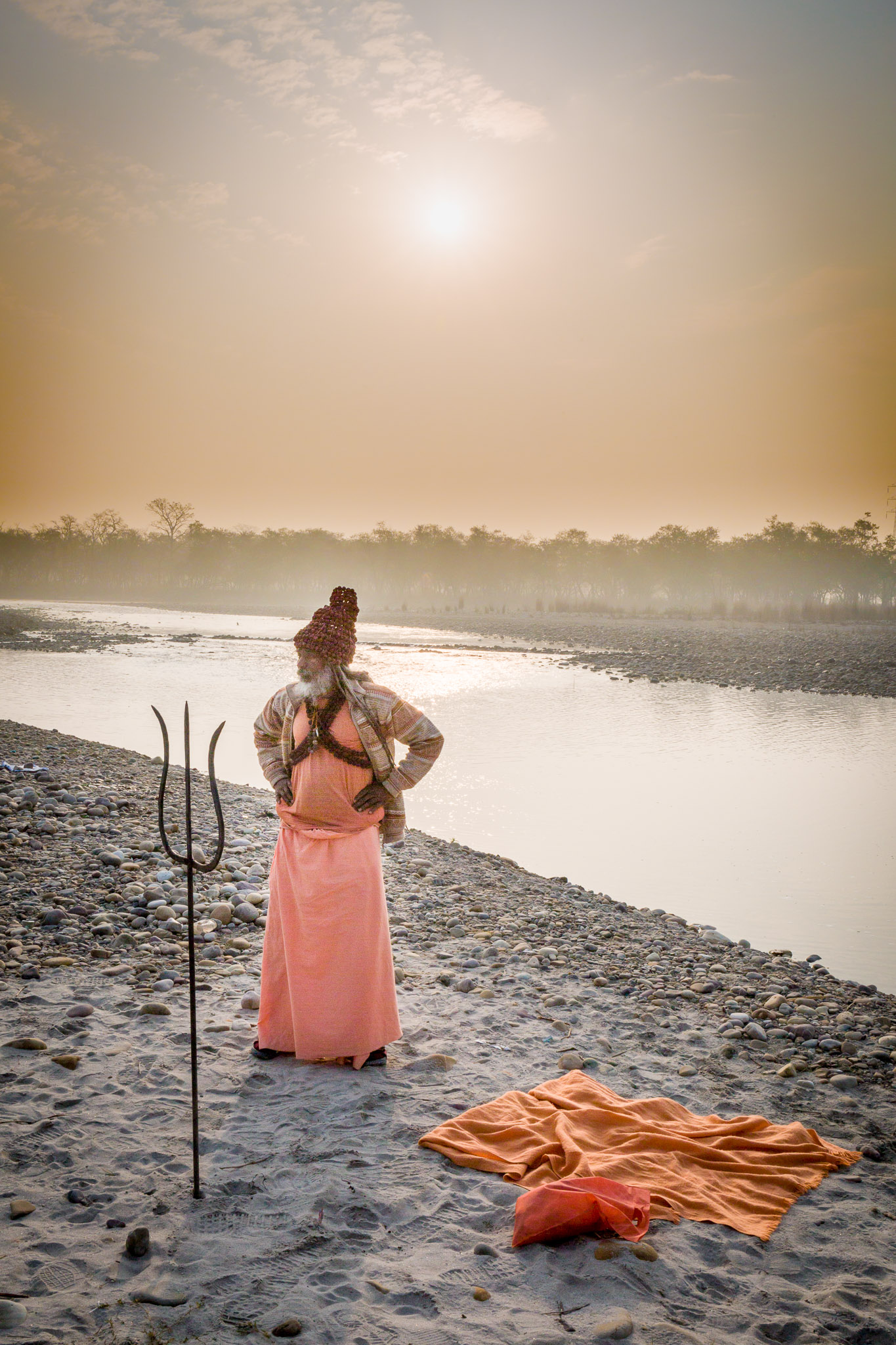 Yogi along the sacred Ganges River