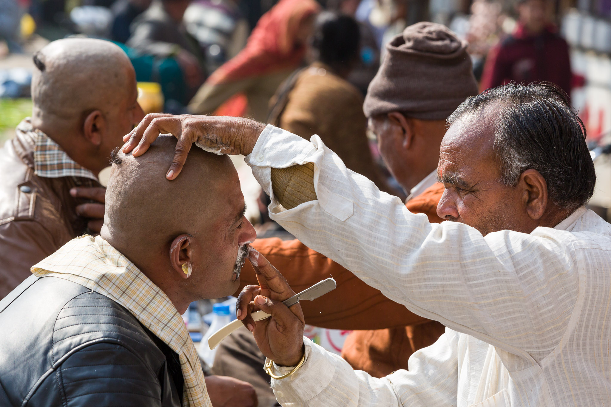 Haridwar outdoor barbers