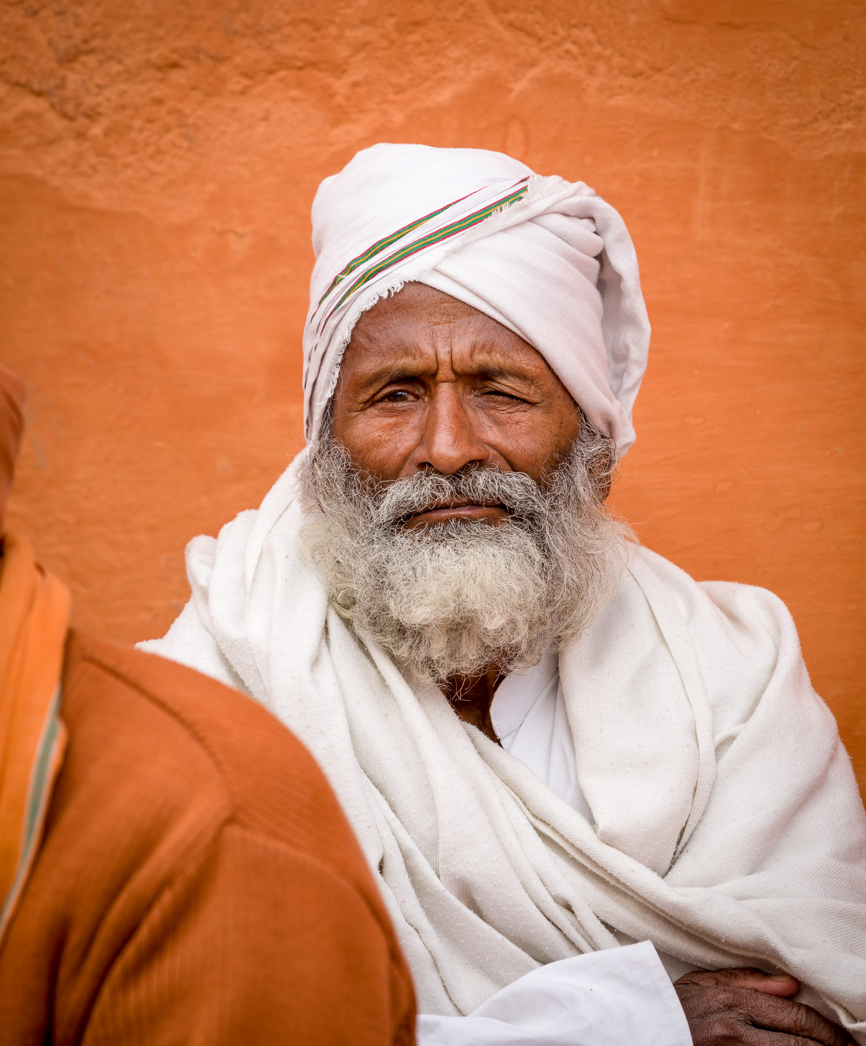 Sadhus waiting for evening meal