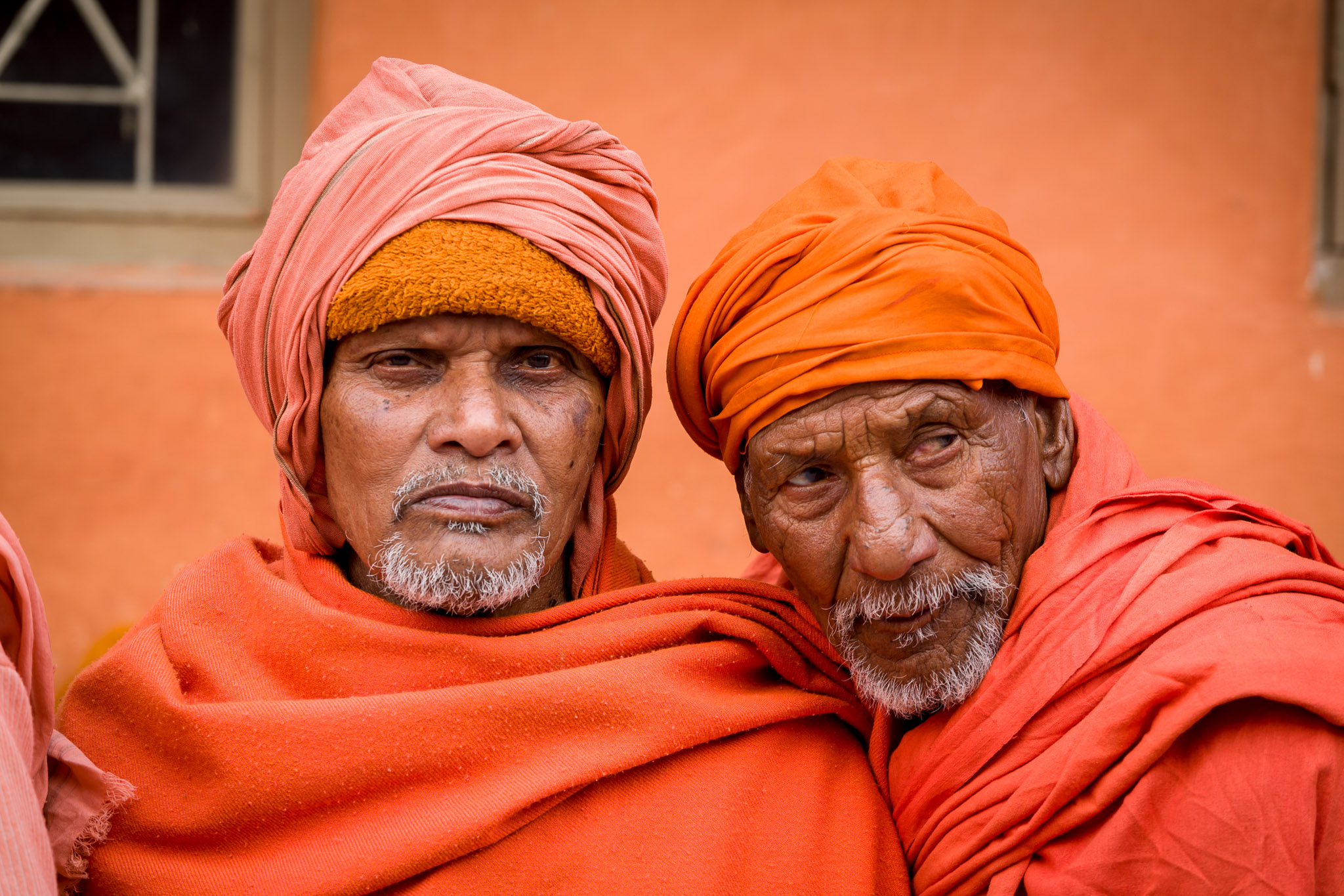 Sadhus waiting for evening meal