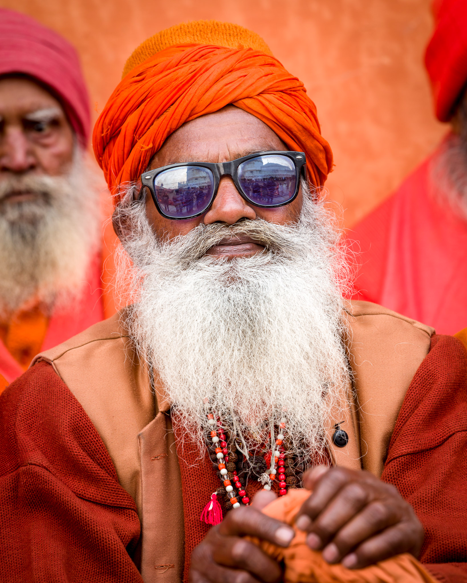 Sadhus waiting for evening meal