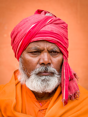 Sadhus waiting for evening meal