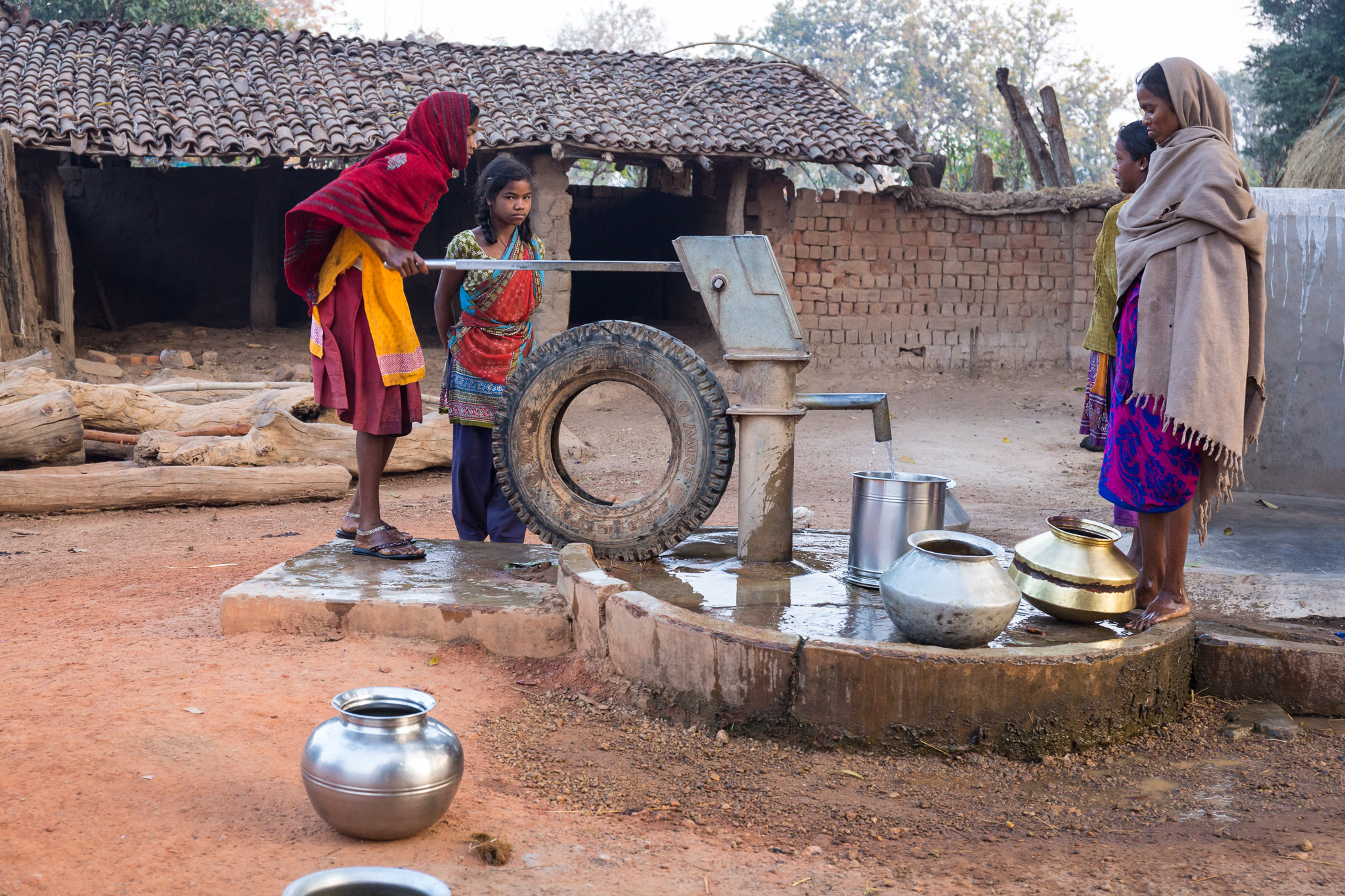 Activity around village's well