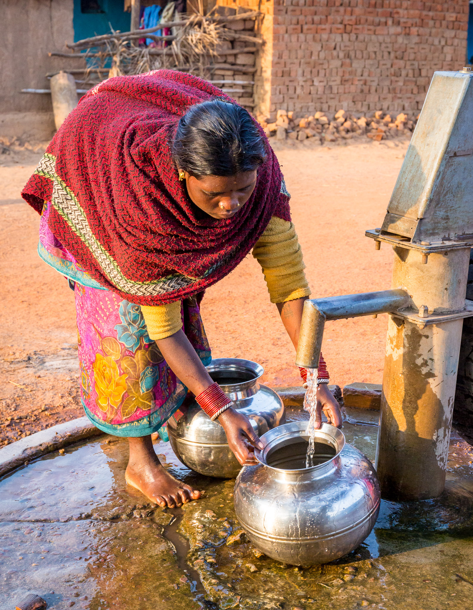 Activity around village's well