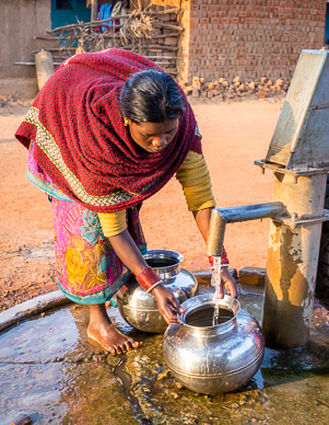 Activity around village's well