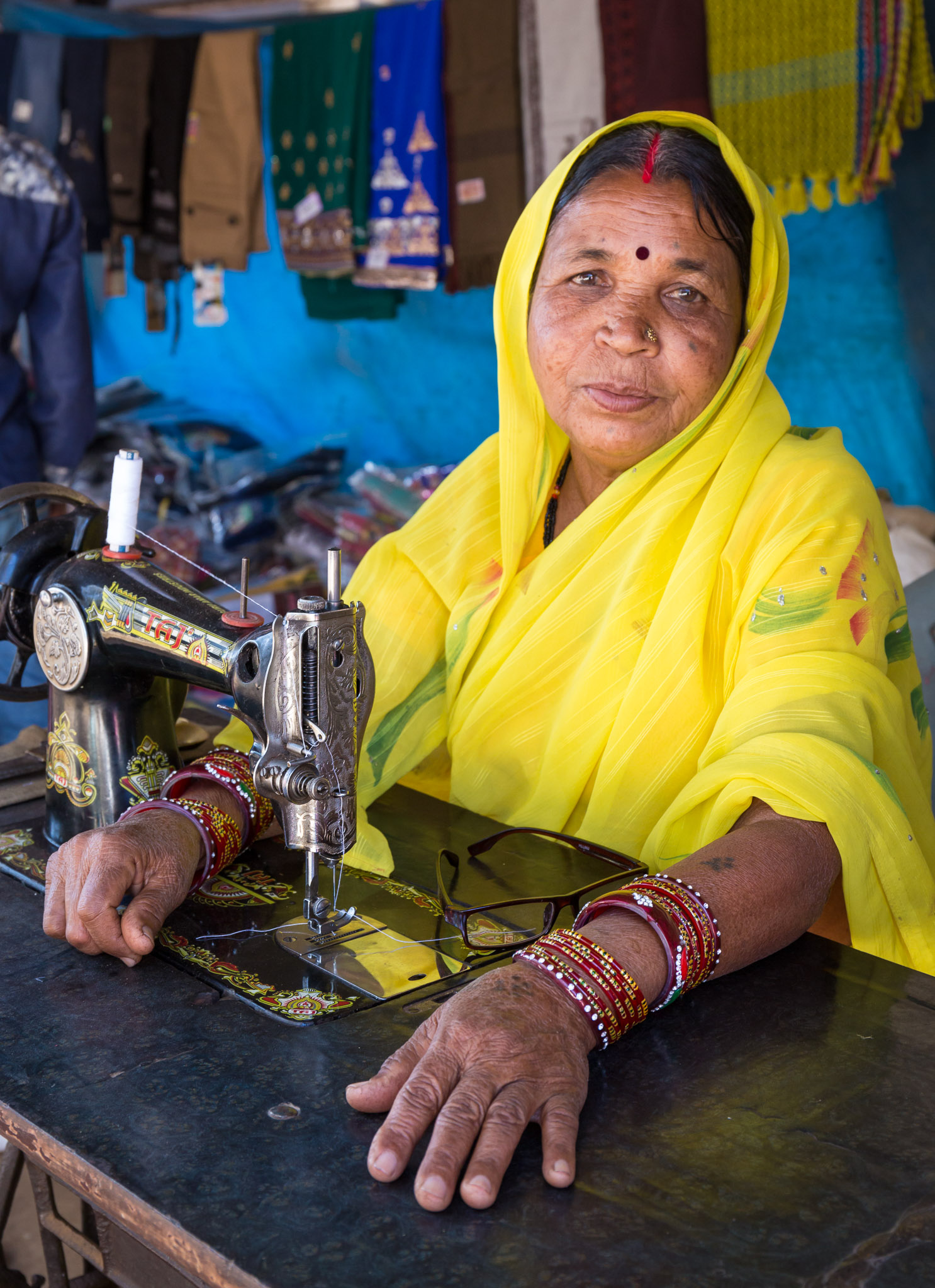 Chilpi village market seamstress