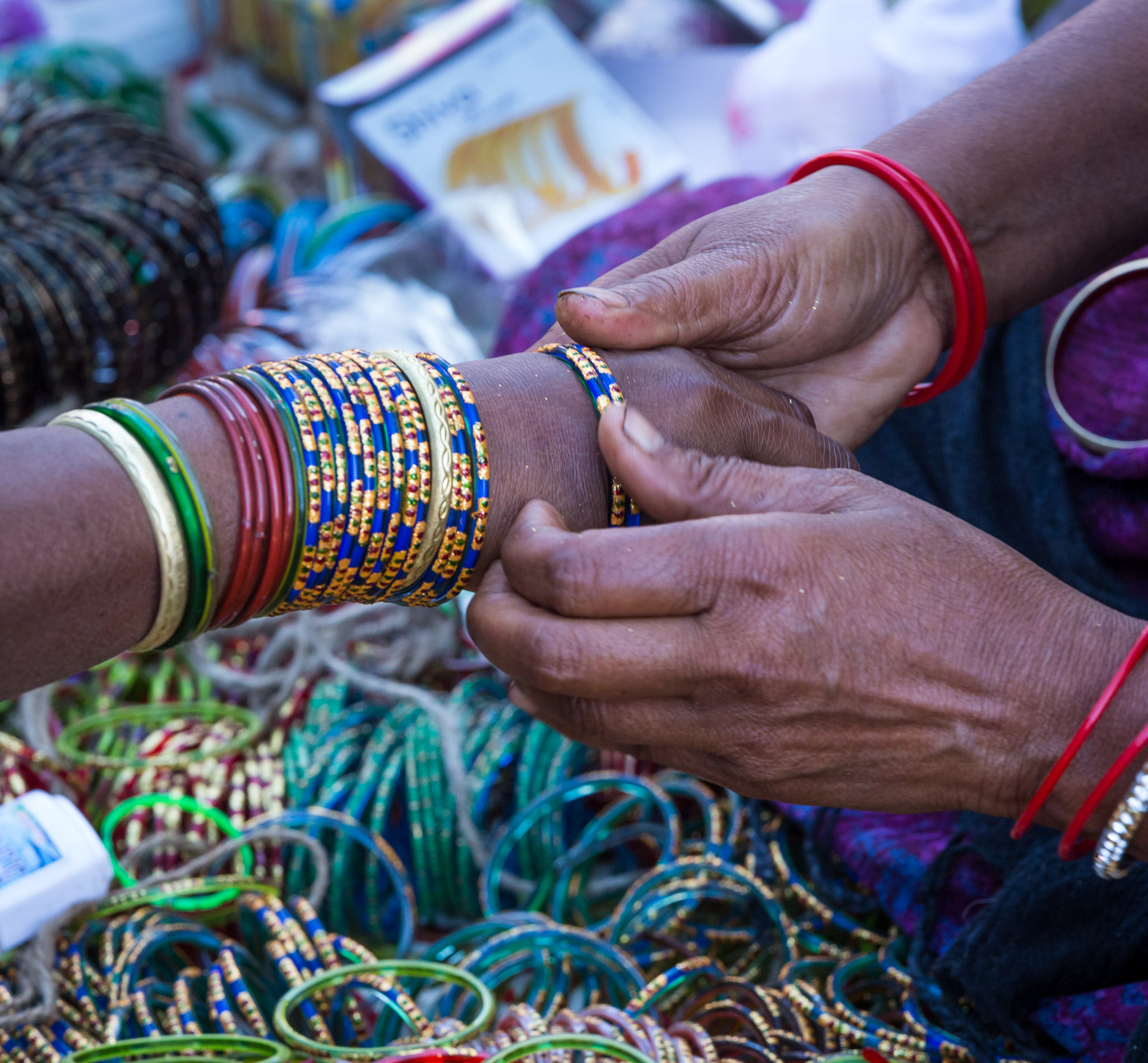 Chilpi village jewelry vendor