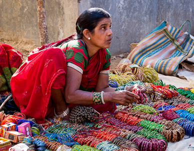 Taregaon market jewelry vendor