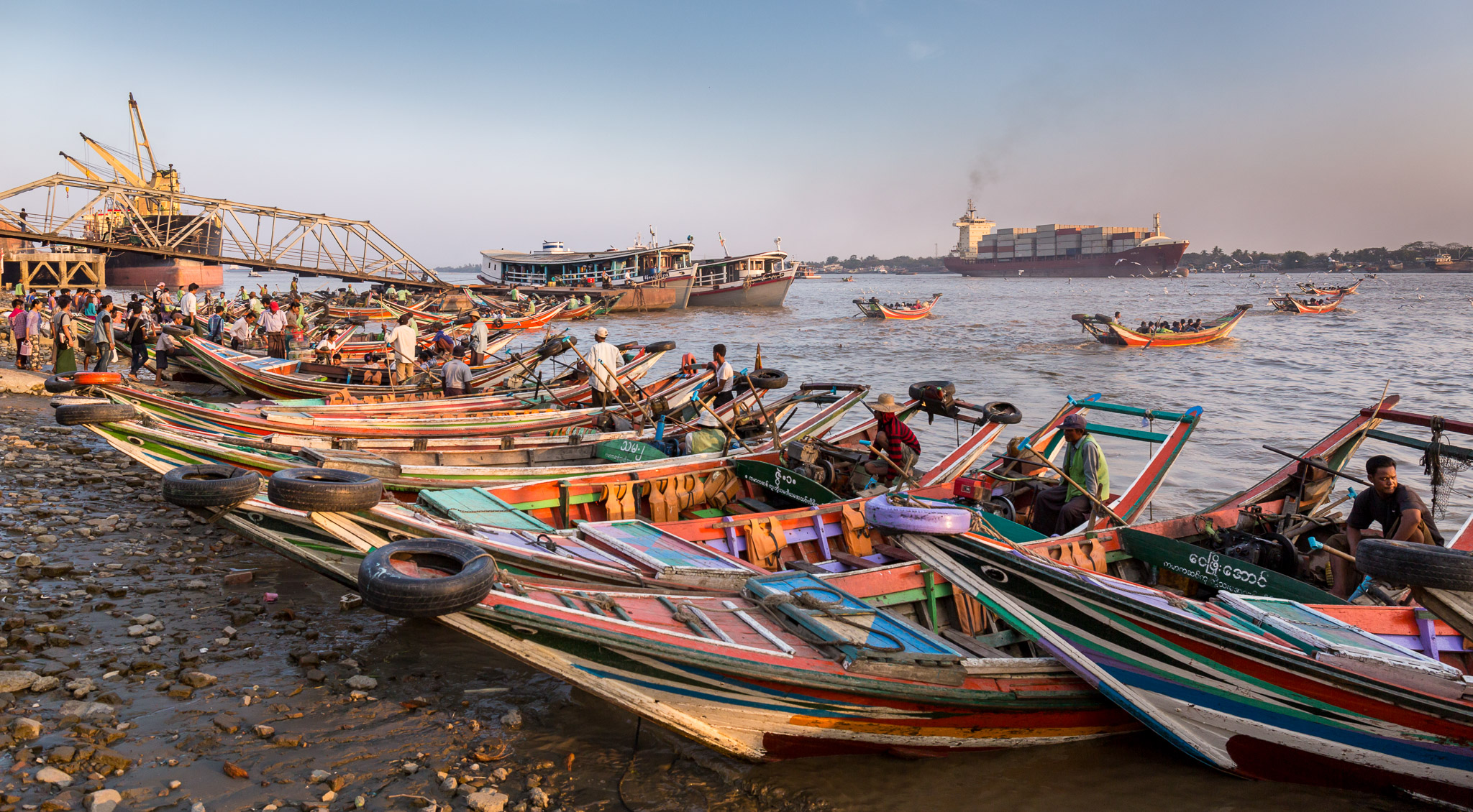 Yangon River taxis