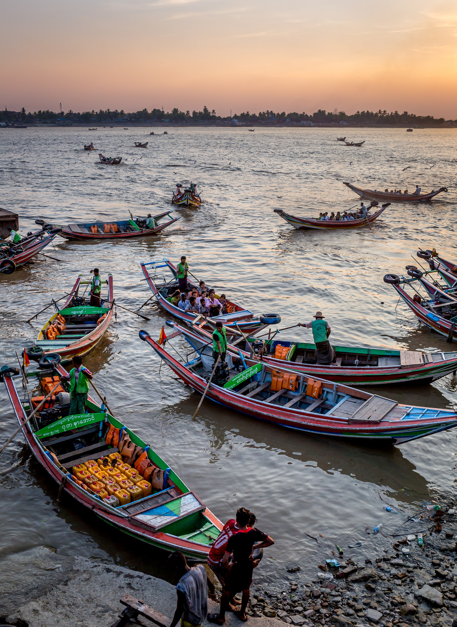 Yangon River taxis