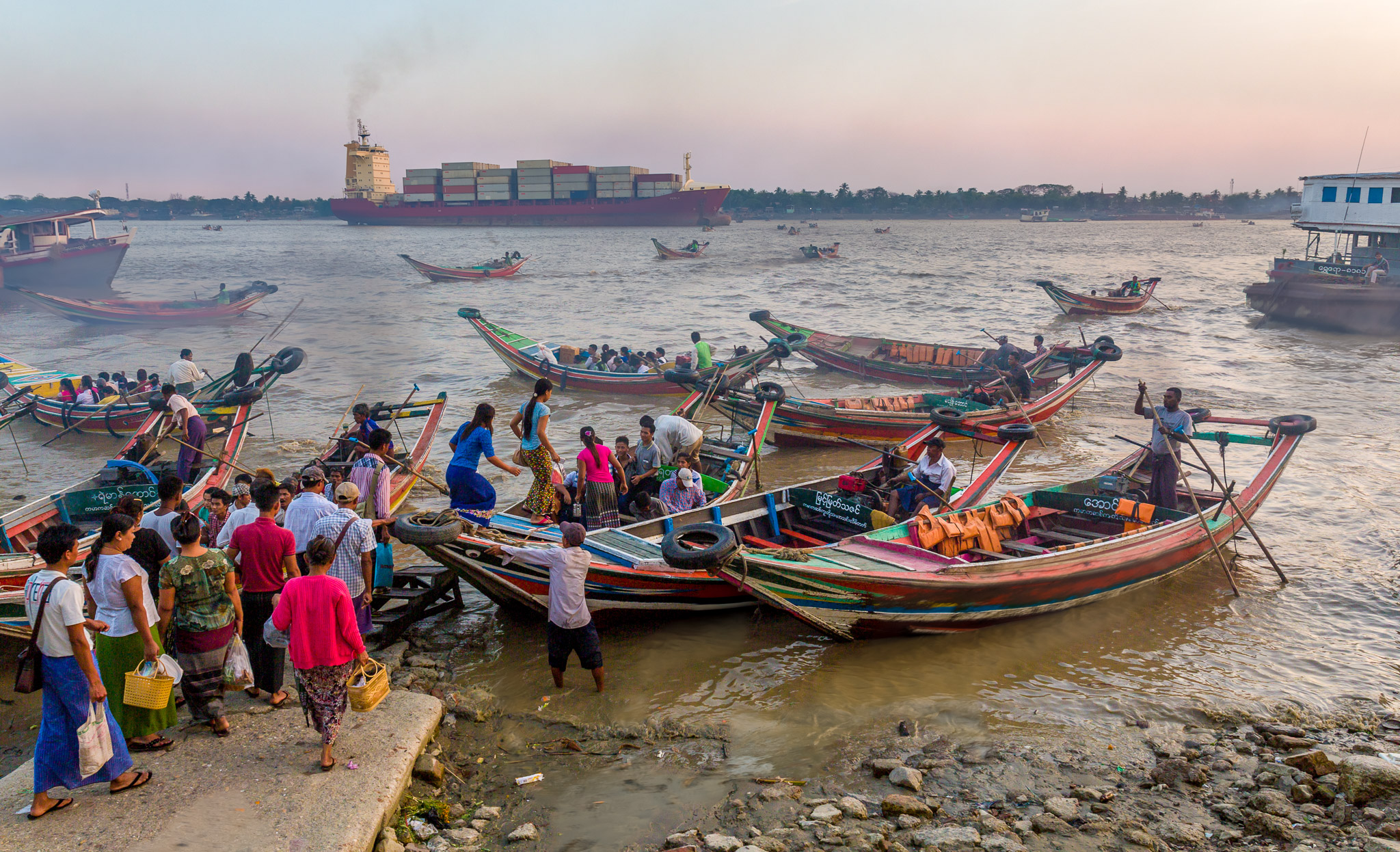 Yangon River taxis