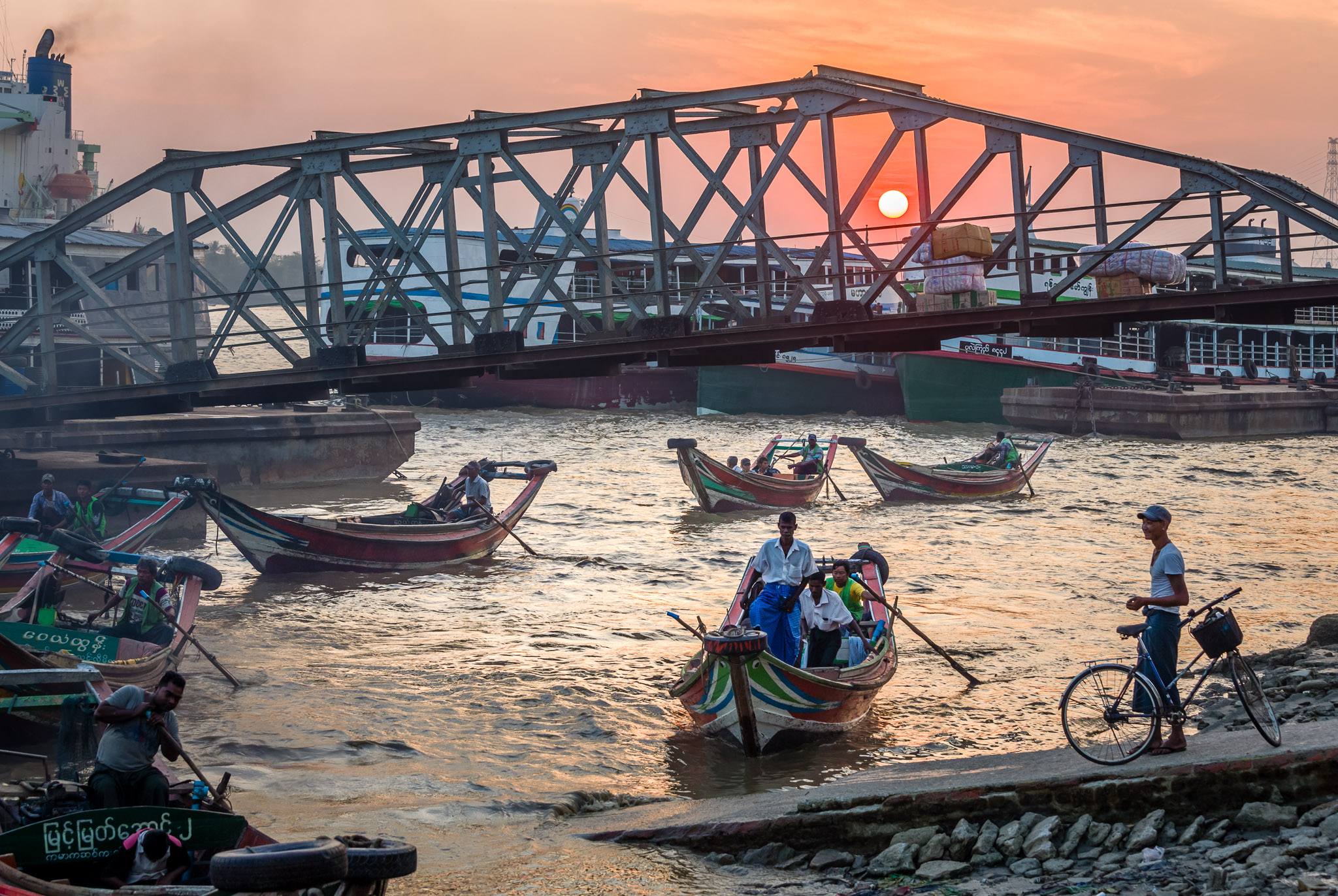 Yangon River taxis