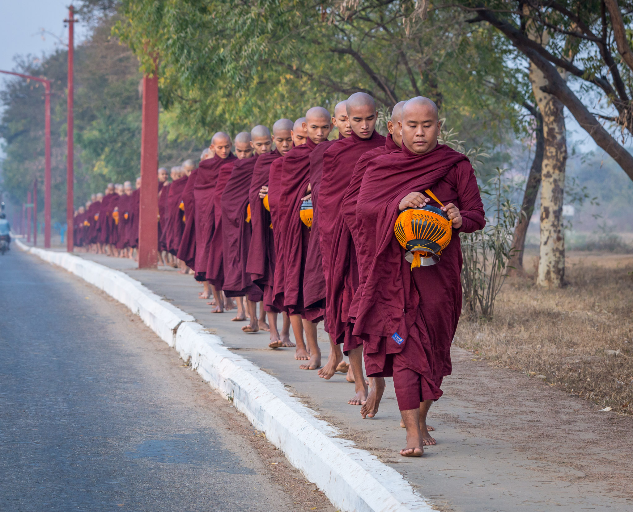 Morning alms collection