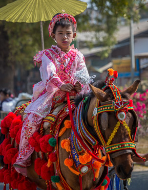 Young monk initiates in precessional
