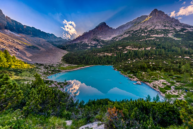 Sunset on Lago di Sorapis