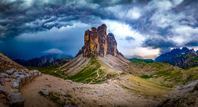 Gathering storm over Tre Cime