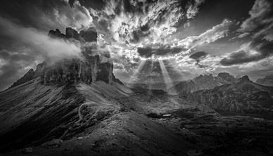 Clearing storm over Tre Cime, Italian Dolomites