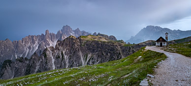 Cadini Range & rifugio chapel