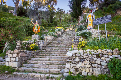 Inca Steps upon landing at Yumani on Isla del Sol