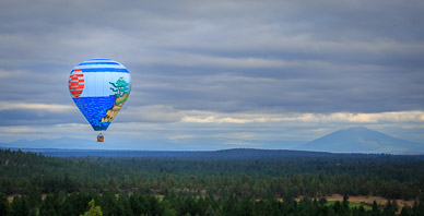Hot Air Balloon over Awbrey Glen, Bend, Oregon