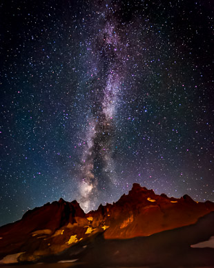 Milky Way over Broken Top, Three Sisters Wilderness, Oregon