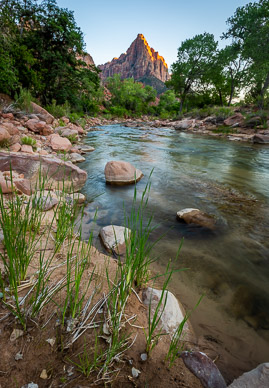 Last light on the Virgin River & the Watchman