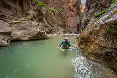 Bob hiking up The Narrows