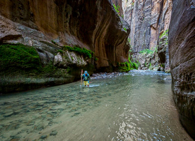 Bob hiking up The Narrows