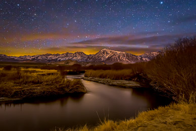 Owens River Moonset Afterglow