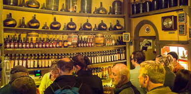 On walking tour with Synco to Wynand Fockink (famous for bewildering array of genever (gin)-based drinks)