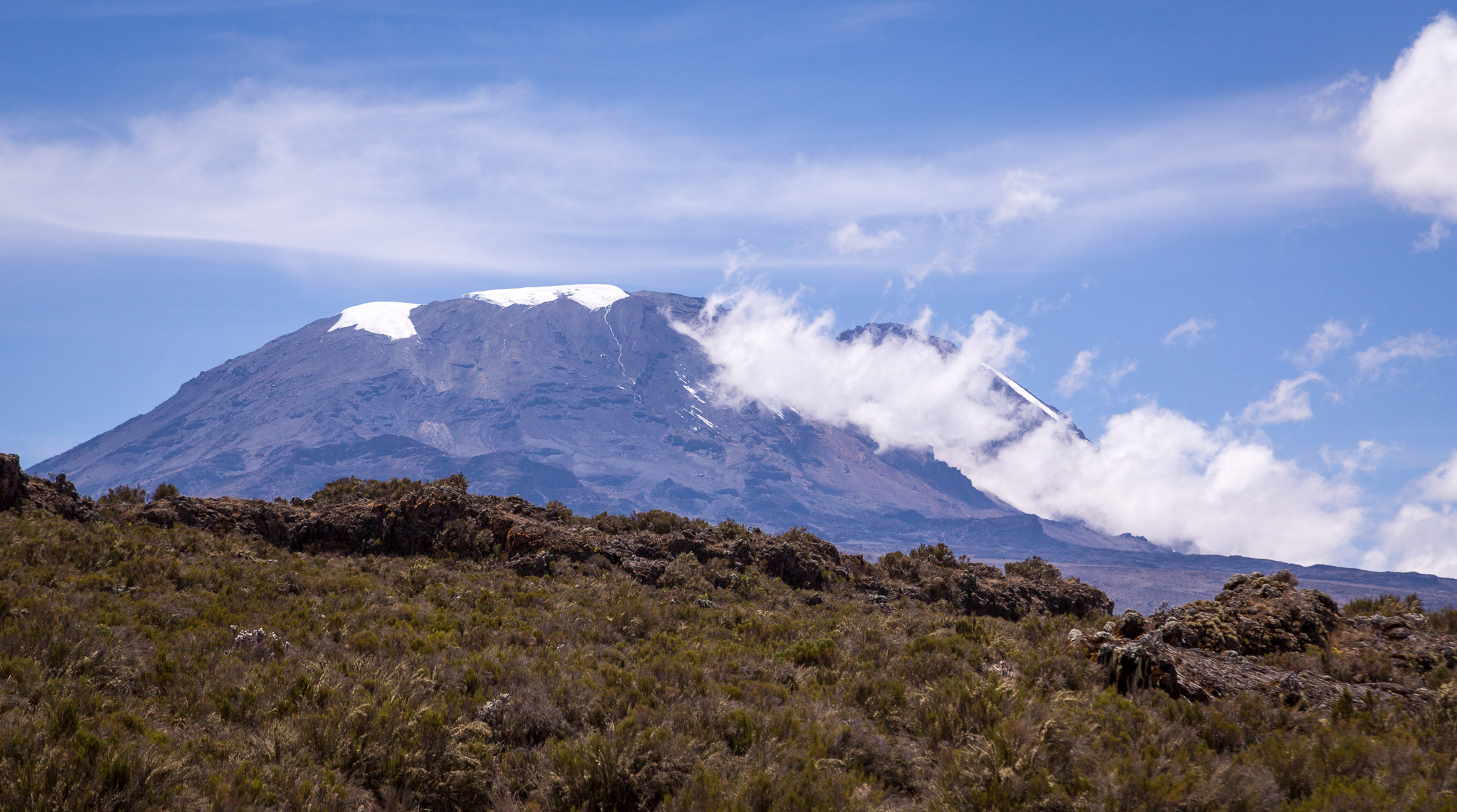 Mt. Kilimanjaro, highest free-standing mountain in the world at 19,341'