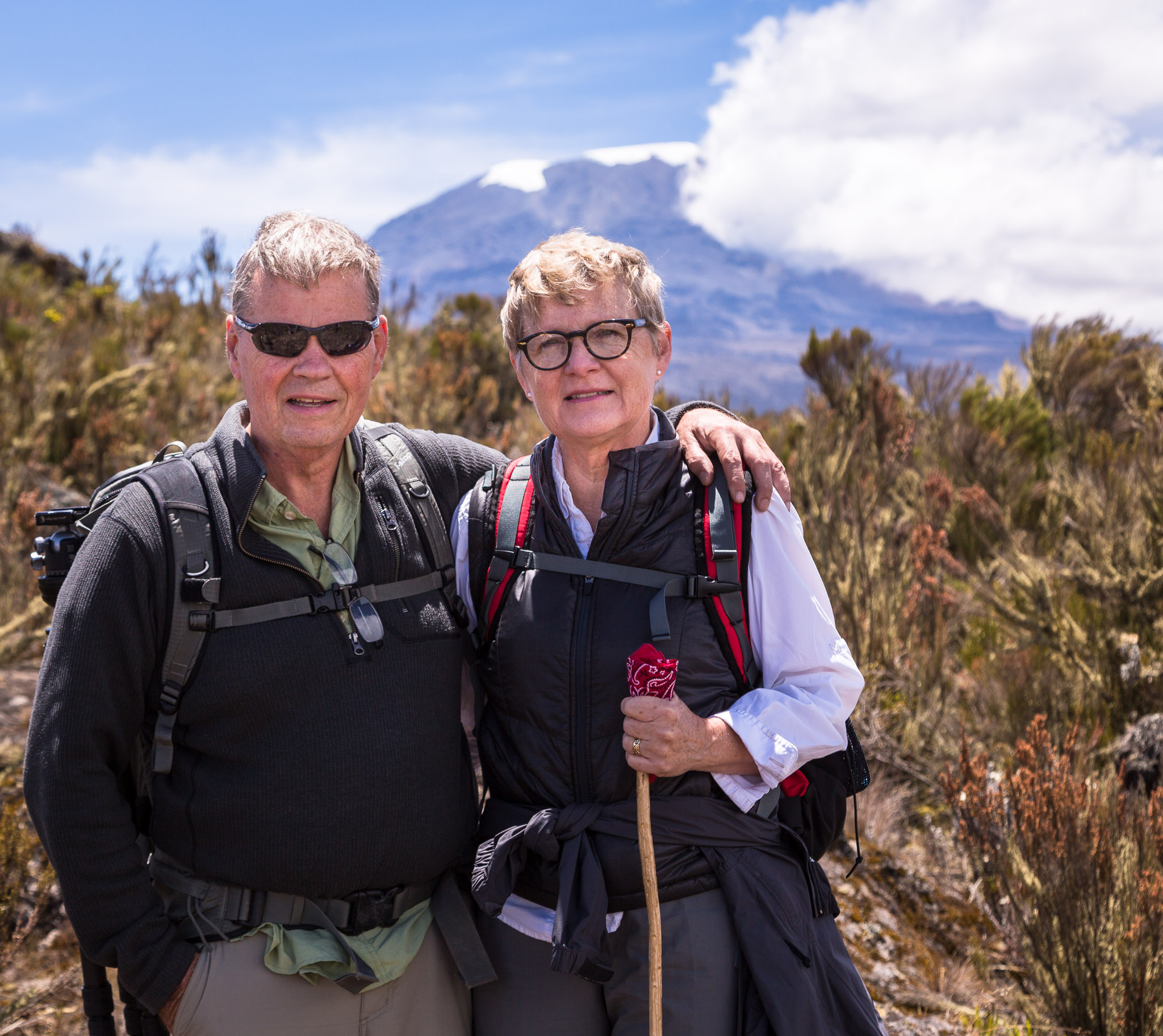 Hiking on the Shira Plateau (11,000') beneath Mt. Kilimanjaro