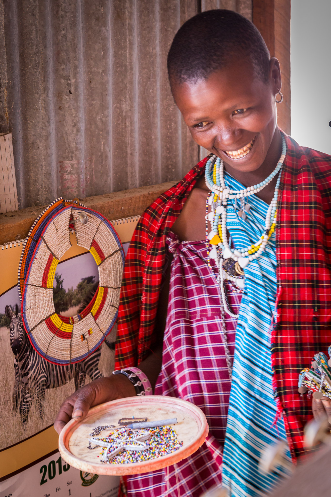 Maasai woman made very happy by our purchases