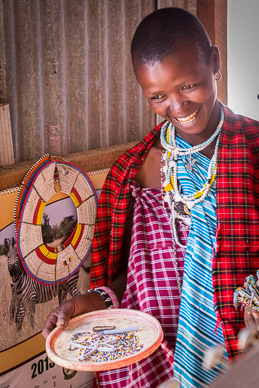 Maasai woman made very happy by our purchases