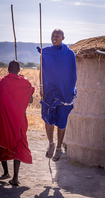 Maasai men performing iconic jump/dance