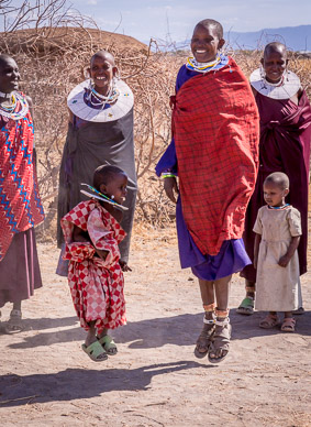 Maasai women with iconic neck ring