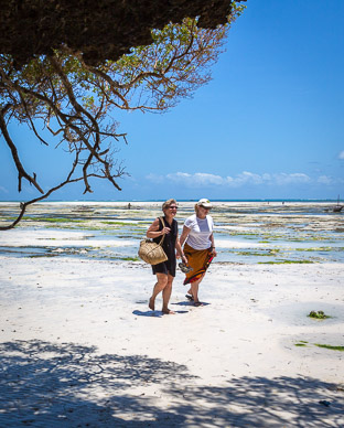 Walking to lunch at Zanzibar Rock Restaurant