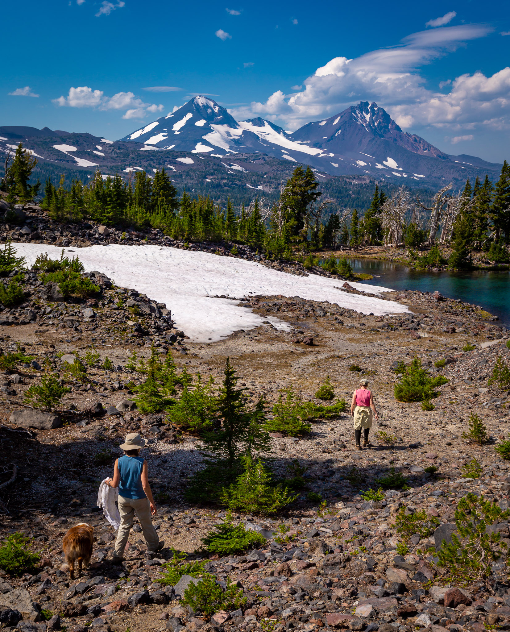 Hiking back down to lower tarn