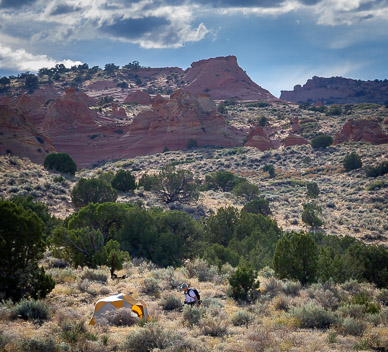 Camping at Cottonwood Cove, South Coyote Buttes