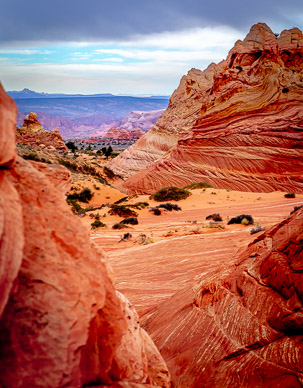 Colorful Rock, Looking north at Cottonwood Cove