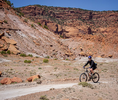 Susan at bottom of Flint Trail