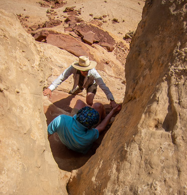 Climb down into The Maze