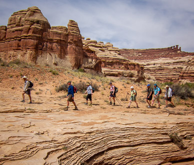 Hike in The Maze, Brimhall Point in background