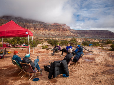 Breakfast at Teapot Rock camp